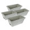 Light Grey Set of 4 Rectangular Window Flower Boxes with Drainage Trays for Balcony and Patio 1
