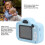 A3 400mAh 40MP Blue Kids Camera, Single Lens 4