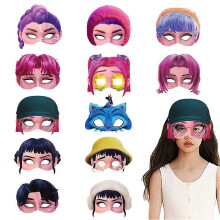 (12pcs) K-pop Demon Hunter Face Mask, 12-Pack Paper Mask Set Half-Face Mask Masquerades Cosplay Props Kpop Birthday Party Props