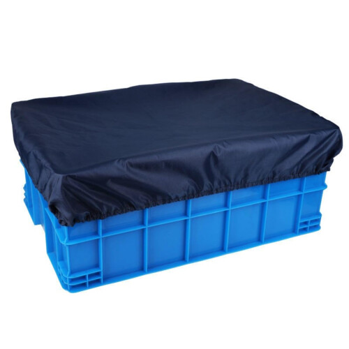 Waterproof Storage Container Cover 210D Polyester Dustproof UV Resistant Bin Protector Dark Green 55x42x10cm