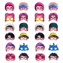 (24pcs) K-pop Demon Hunter Face Mask, 12-Pack Paper Mask Set Half-Face Mask Masquerades Cosplay Props Kpop Birthday Party Props