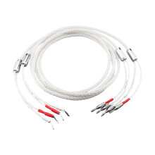 Flexible Speaker Wire with Carbon Fibered-1m banana to Y plug