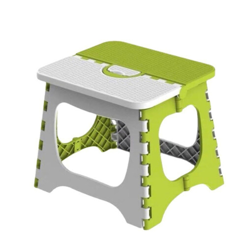 Folding Step Stool with Handle, Heavy Duty Plastic Stool for Home and Camping, 300lb Load Capacity