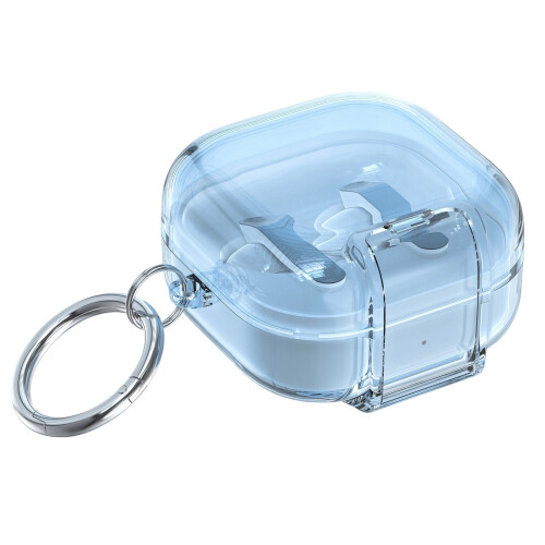 Housse pour écouteurs, conception antichoc,-Bleu transparent