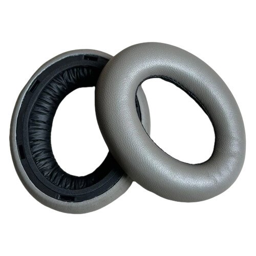Coussinets d'oreille de remplacement-cuir d'agneau marron gris
