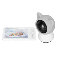 5in 1080P Baby Monitor Cam, White, 3000mAh