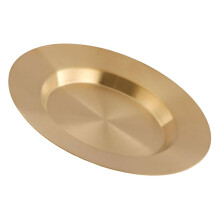 Stainless Steel Dinner Plate 18cm Unbreakable Reusable Metal Tableware for Home Camping BBQ Golden Finish