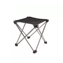 Portable Folding Camping Stool, Lightweight Aluminum Fold Up Chair for Hiking Fishing Beach BBQ, Black Large