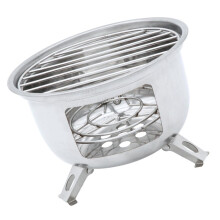 Stainless Steel Portable Charcoal Grill, Compact Outdoor BBQ Stove for Camping and Picnics