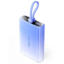 Vention 10000mAh power bank with LED display  USB-C + Lightning + USB-A  22.5W (blue)