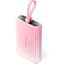 Vention 10000mAh power bank with LED display  USB-C + Lightning + USB-A  22.5W (pink)