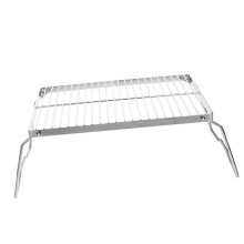 Portable Camping Grill Rack Stainless Steel Foldable BBQ Cooking Stand for Outdoor Travel