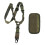 (Green shoulder pads) Multifunctional Nylon Strap Single Point Diagonal Safety Strap for Hiking Climbing 1