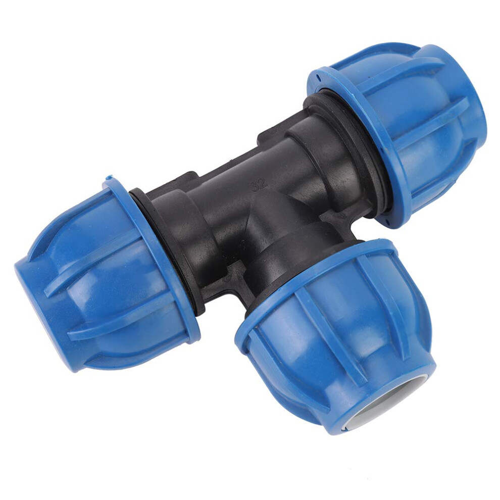 32Mm Pe Water Pipe Fittings Tee Connector, Leakproof Durable Plastic Pipe Connector For Plumbing And Irrigation 9073542010937