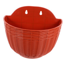 Wall Mounted Resin Planter Half Round Hanging Flower Pot with Hooks for Balcony and Garden Decor