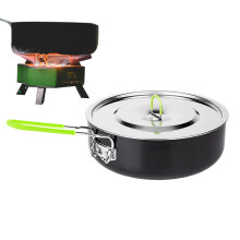 Nonstick Camping Cookware Aluminum Alloy Pot with Folding Handle for Hiking Picnic and Outdoor Cooking