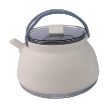 Collapsible Camping Kettle 1.5L with Fast Heating Base and Anti‑Scald Handle, Foldable Silicone Pot for Outdoor Cooking