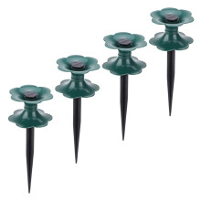 4pcs Heavy Duty Garden Hose Guide Stakes with Smooth Rolling Wheel for Easy Watering and Plant Protection