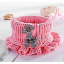 (Skin powder) Children's scarf knitted warm neck cover boys and girls scarf lace protective neck scarf
