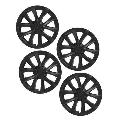 4pcs 18in Matte Black Hubcaps for Model S Plaid