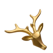 Vintage Brass Deer Head Cabinet Handles Drawer Pulls Solid Brass Rustic Accent for Dresser and Kitchen