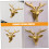 Vintage Brass Deer Head Cabinet Handles Drawer Pulls Solid Brass Rustic Accent for Dresser and Kitchen 3