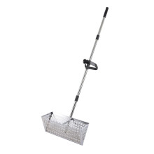 Stainless Steel Beach Sand Scoop with Detachable 47in Long Handle, Foldable Sifter Rake for Metal Detecting