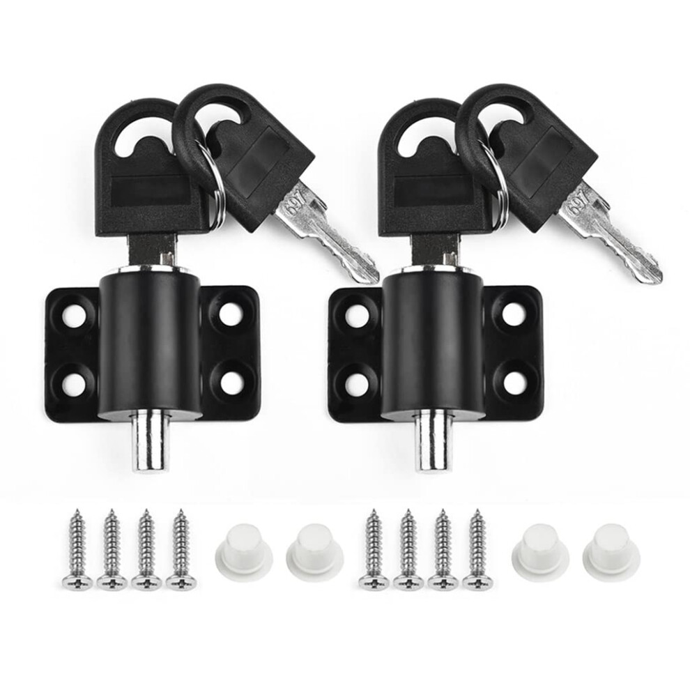 2Pcs Sliding Patio Door and Window Security Lock Set, Durable Zinc Alloy Child Safety Restrictor