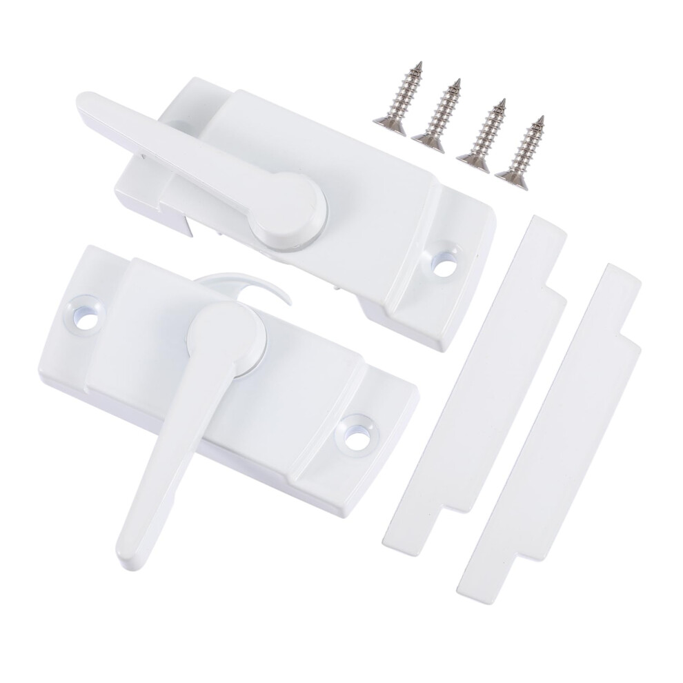 Window Sash Lock 2 Sets Durable Alloy Crescent Style Sliding Window Latch For Vinyl Sash Enhanced Security 9351714491570