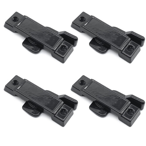 4PCS Black Iron Sliding Window Sash Lock Set with Screws, Durable Replacement for Enhanced Security