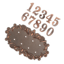 House Address Numbers Plaque Vintage Copper Finish for Villa Front Door, Weatherproof Outdoor Sign