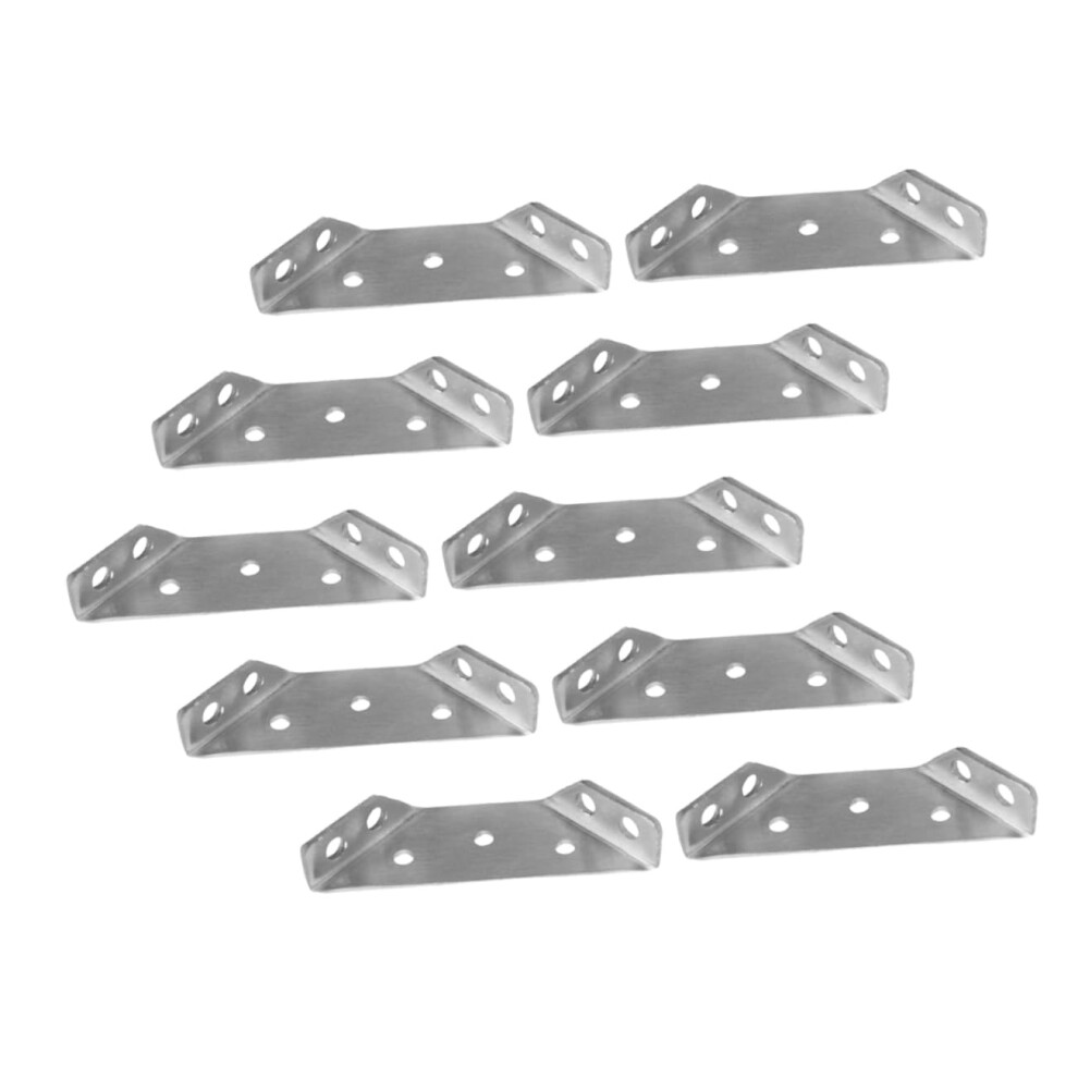 10Pcs Stainless Steel Corner Brackets Heavy Duty Angle Braces For Furniture Shelves Tables Load Capacity 9330225343318