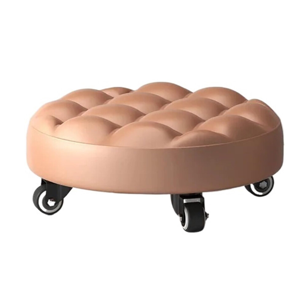 Rolling Stool With Wheels For Workshop, Ergonomic Swivel Chair In Waterproof Pu Leather, Blue 9073542011910