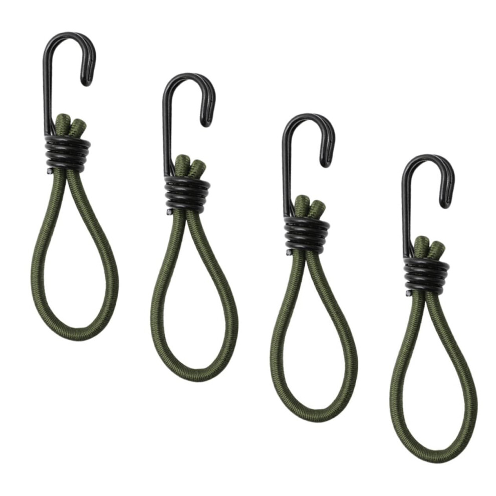 4Pcs Mini Bungee Cords With Hooks Strong Elastic Tension For Camping Tent And Canopy 9330225343547