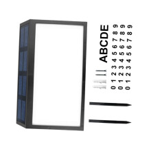 Solar Address Sign Light Waterproof LED House Number Plaque with Automatic Night Lighting for Yard