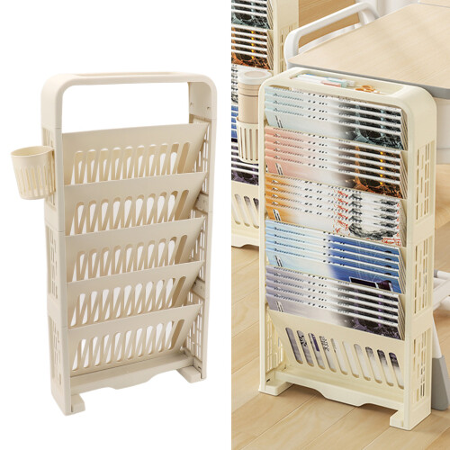 Deskside 6-Tier Cream Capacity 28.3x14.6x3.9 in