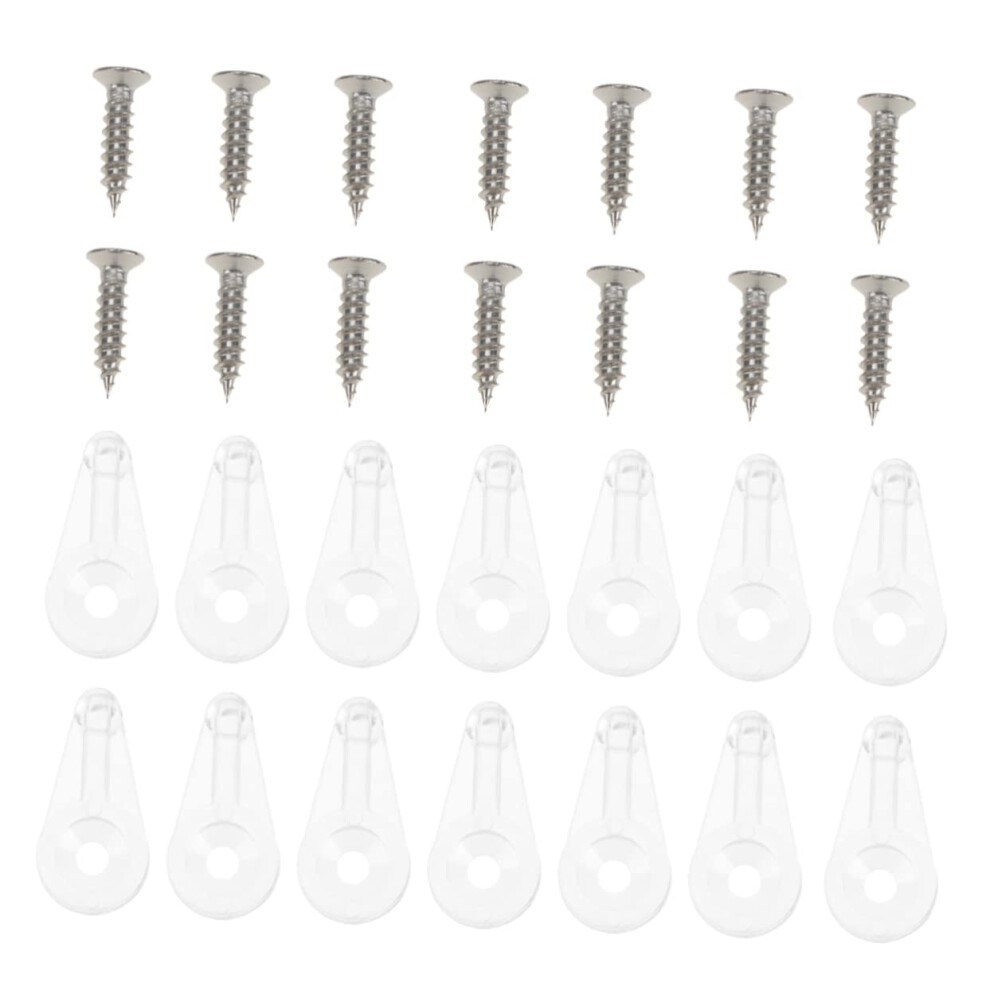 30Pcs Mirror Mounting Clips With Screws, Durable Plastic Glass Fixing Clips For Cabinet And Wardrobe 9771547868378