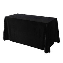 (M, Black) Oblong Velvet Tablecloth, Easy Care Protective Table Cover for Banquets and Parties