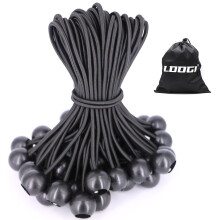 6 Inch Black Ball Bungee Cords 25 Pack Heavy Duty UV Resistant Tarp Tie Down for Canopy Camping
