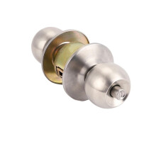 Stainless Steel Door Handle Lock Set with Privacy Lock Function for Bedroom and Bathroom, Includes Keys