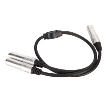 High-Quality 6.35mm Female to Dual Female Audio Splitter Gold Plated 1.6ft