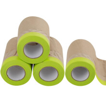6in x 50ft Pre Taped Masking Paper Roll, Tear Resistant Kraft Paper with Easy Peel Adhesive for Automotive Paint Prep, Door Frames, Molding (4 Rolls)