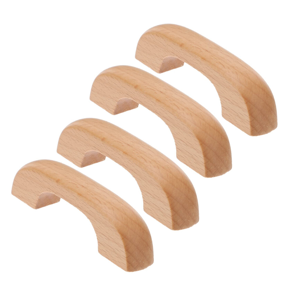 Beech Wood Drawer Pulls 4 Pack, Modern Minimalist Cabinet Handles With Durable Smooth Grip 64Mm Fit 9073542012450