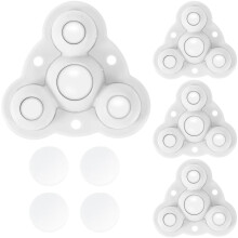 Adhesive Caster Wheels 4 Pack, Mini 360 Swivel Self Stick Furniture Casters for Storage Bins and Small Appliances, White