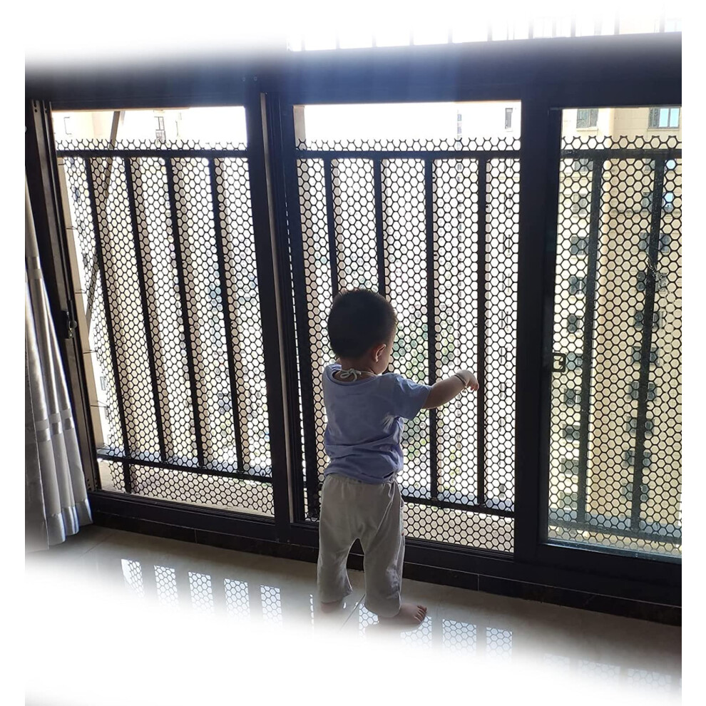 Balcony Safety Net For Pets And Kids, Corrosionresistant Polyethylene Mesh Fence, Black 0.5X6m 9351714658737