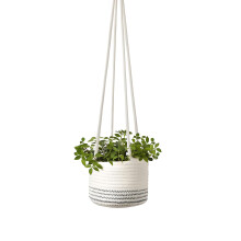 Cotton Macrame Plant Hanger for Indoor Plants, Boho Hanging Planter, Durable and SpaceSaving Design