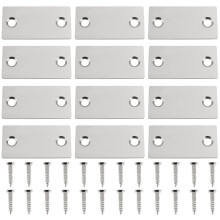 12pcs Door Hole Cover Plate Stainless Steel Lock Hole Filler with Screws, Rust‑Resistant Clean Finish for All Doors