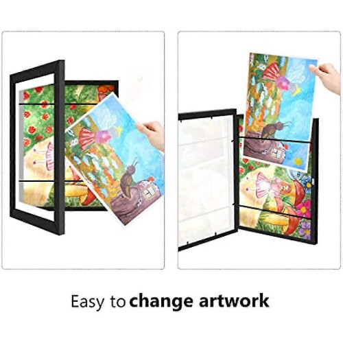 (White 1pcs) A4 Kids Art Frame Front Opening Changeable Kids Artwork Frames For Kids Drawings Storage Frames 2