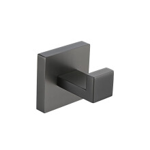 Brushed Grey Stainless Steel Robe Hook for Bathroom Accessories Set, Gun Metal Rust‑Resistant Wall Mount Design