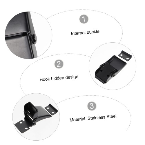 2pcs Heavy Duty Stainless Steel Toggle Latch with Secure Locking for Cabinets Boxes and Storage Cases 1